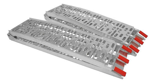 Rampa De Aluminio Cuatrimoto Moto Plegable 750 Kgs Atv Camio Color Plata
