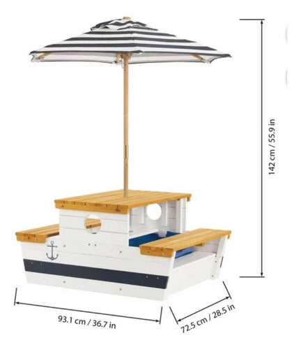 Mesa Infantil Con Sombrilla Members Mark Diseño Barco