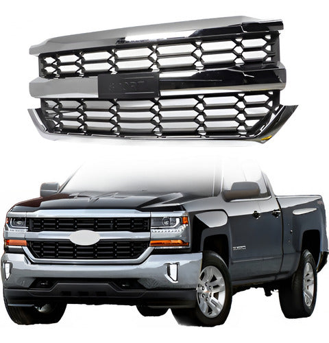 Coraza Parrilla Silverado 2016 2017 2018 Cromo