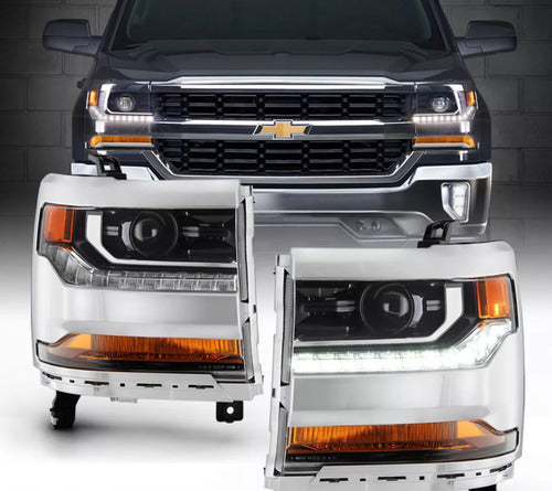 Par Faros Silverado 2016 2017 2018 Xenon Cromo