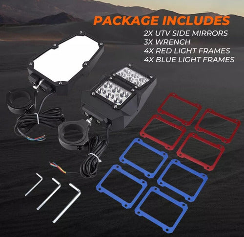 Retrovisores Lateral Con Luz Led Can Am Maverick Polaris Rzr