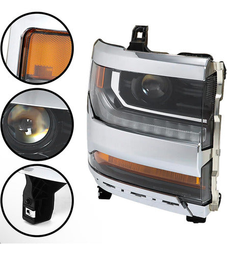 Faros Delanteros Crom Izq / Der Xenon Silverado 16/18