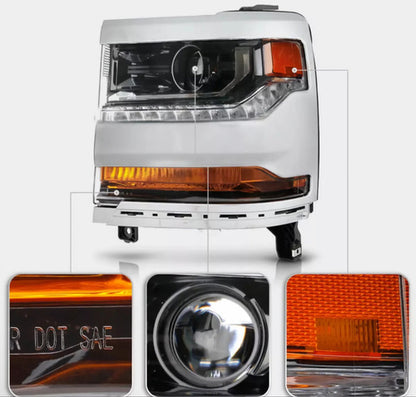 Faros Delanteros Crom Izq / Der Xenon Silverado 16/18