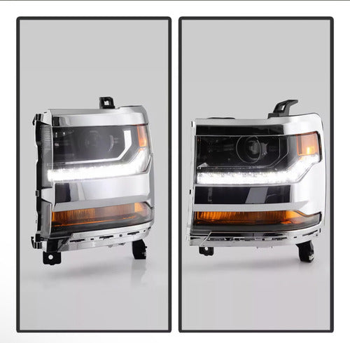 Faros Delanteros Crom Izq / Der Xenon Silverado 16/18