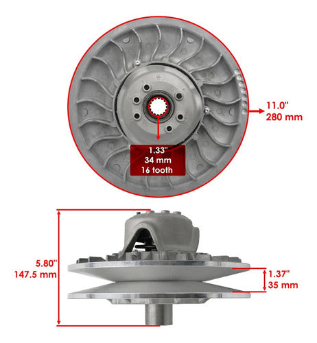 Clutch Secundario Can Am Maverick X3 Del 17 Al 24