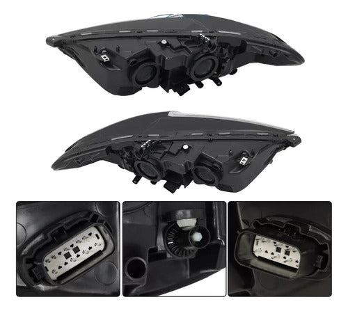 Faros Black Housing Ford Fusion 2013 - 2016 Calidad